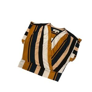Monteau Striped V-Neck Crop Top